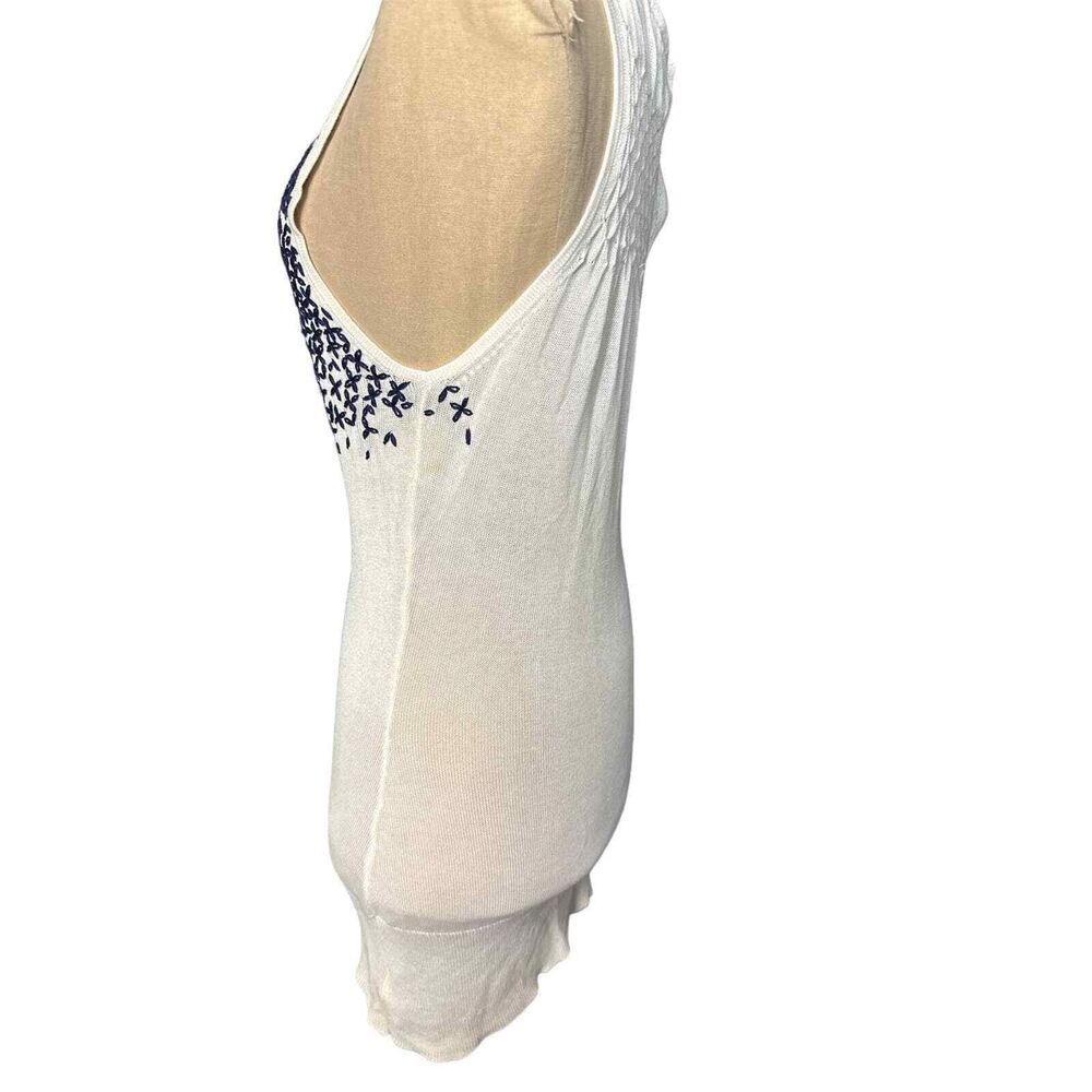 Cynthia Steffe White Embroidered Sleeveless Tunic Mini Dress Size Small - Picture 2 of 4